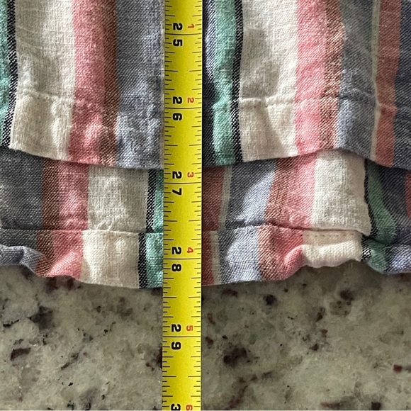 ORVIS Linen Blend Short Sleeve Button Up Size XXL 2XL Striped Multicolor Shirt - Picture 7 of 7